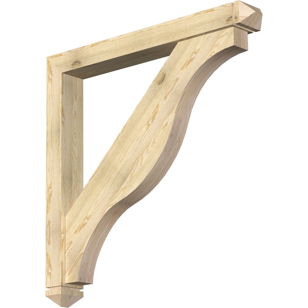 Ekena Millwork Funston Arts and Crafts Rough Sawn Bracket w/ Offset Brace, Douglas Fir, 6"W x 48"D x 48"H BKT0604X48X48FST03RDF - main